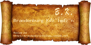 Brandenburg Kálmán névjegykártya